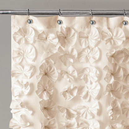 Lush Decor Lucia Cortina de Ducha, 72 x 72 Pulgadas, Color Marfil