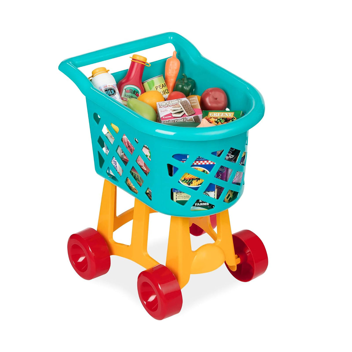 Battat Carrito de Compras de Juguete con Alimentos