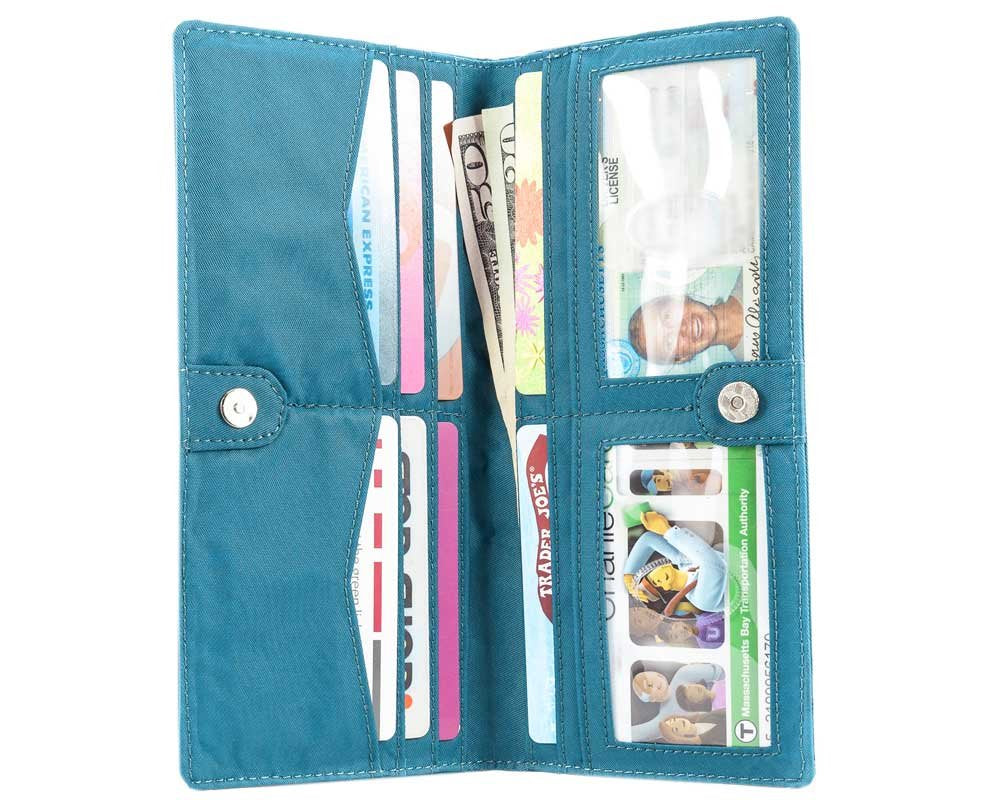 Big Skinny - portafolios delgada para mujer, con capacidad para hasta 40 tarjetas