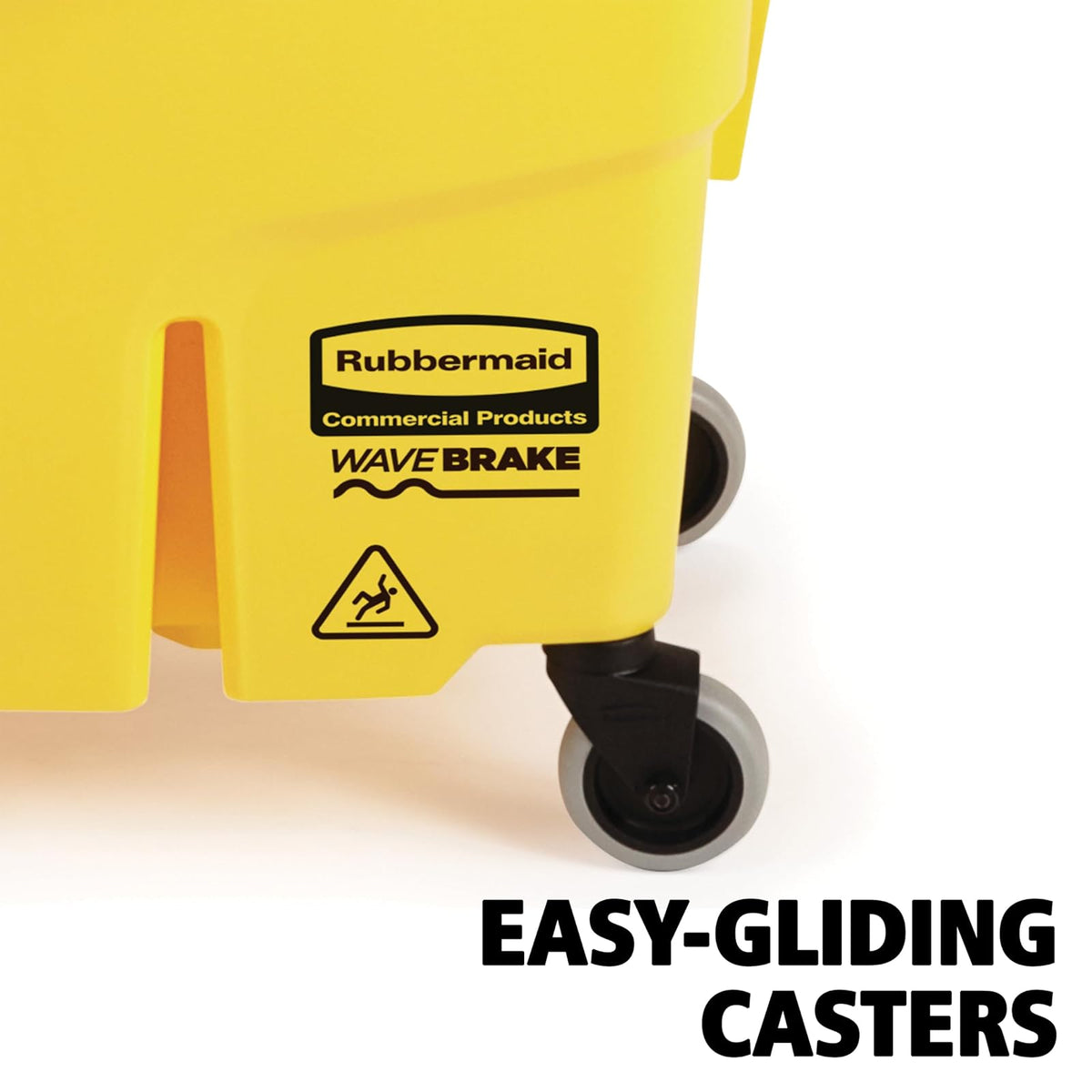 Rubbermaid Commercial WaveBrake FG748000 sistema de fregado de cubeta y escurridor de presión lateral, 26 cuartos de galón, amarillo, Amarillo, 35 Qt