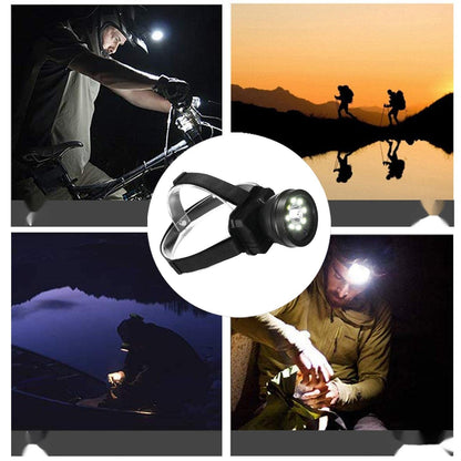 Cámara de Faros, Cámara de Manos Libres 1080P HD, Cámara Ajustable Montada Recargable con Linterna para Camping, Senderismo, Pesca, Camping-Negro