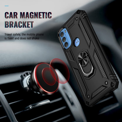 BestAlice.MX BestMX Funda para Motorola Moto G71 5G Case + Protector de Pantalla de Cristal Templado, Rude Uso Híbrida Rugged Protección Bumper Carcasa con Pie De Apoyo, Negro