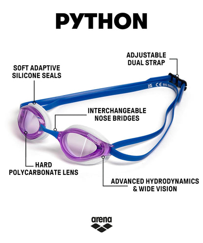 ARENA Arena Python Racing Swim Goggles anteojos de natación Unisex adulto