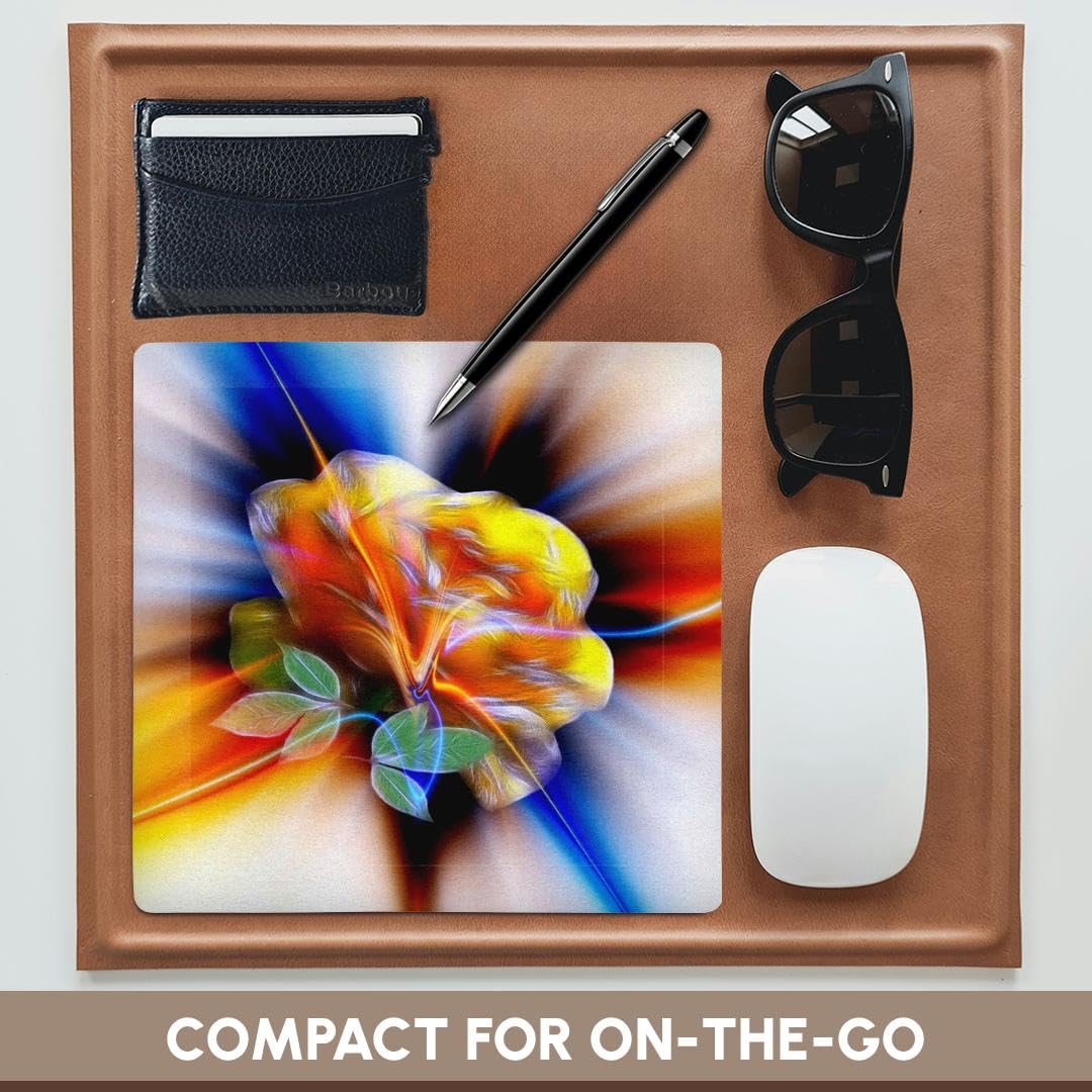 3dRose 8 x 8 x 0.25 Inches Yellow Rose Northern Lights Mouse Pad (mp_18504_1)