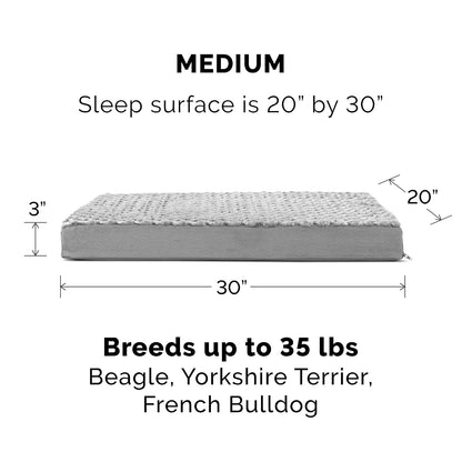 Furhaven Funda de Cama de Repuesto para Mascotas, cojín clásico Ultra Afelpado de Pelo Rizado, Lavable, Gris, Mediano