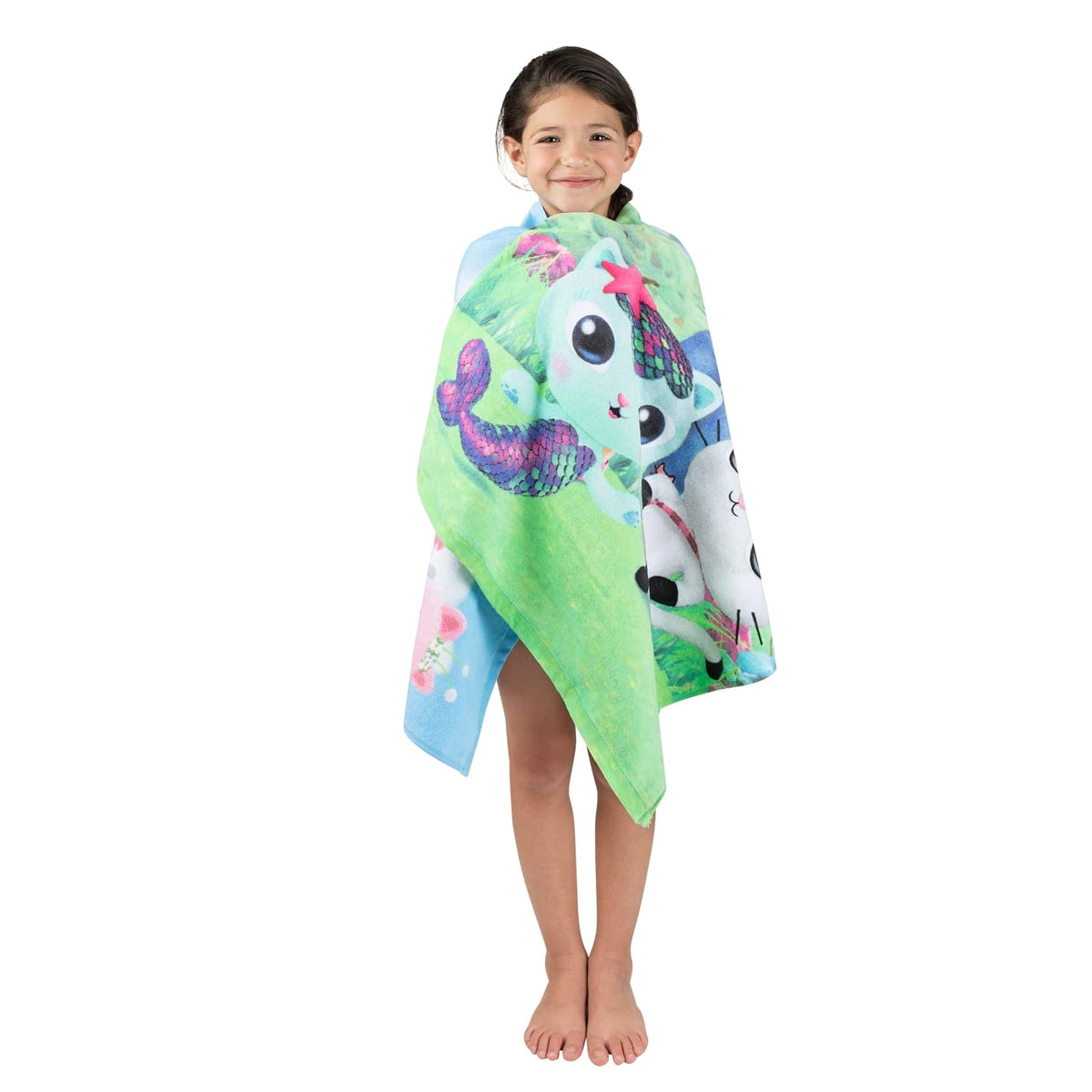 Franco Gabby's Dollhouse, Gabby, Mercat y Pandy - Toalla de Rizo de algodón Suave Absorbente con Toalla, Juego de 2 Piezas, 50 x 25 Pulgadas, (Producto Oficial DreamWorks)