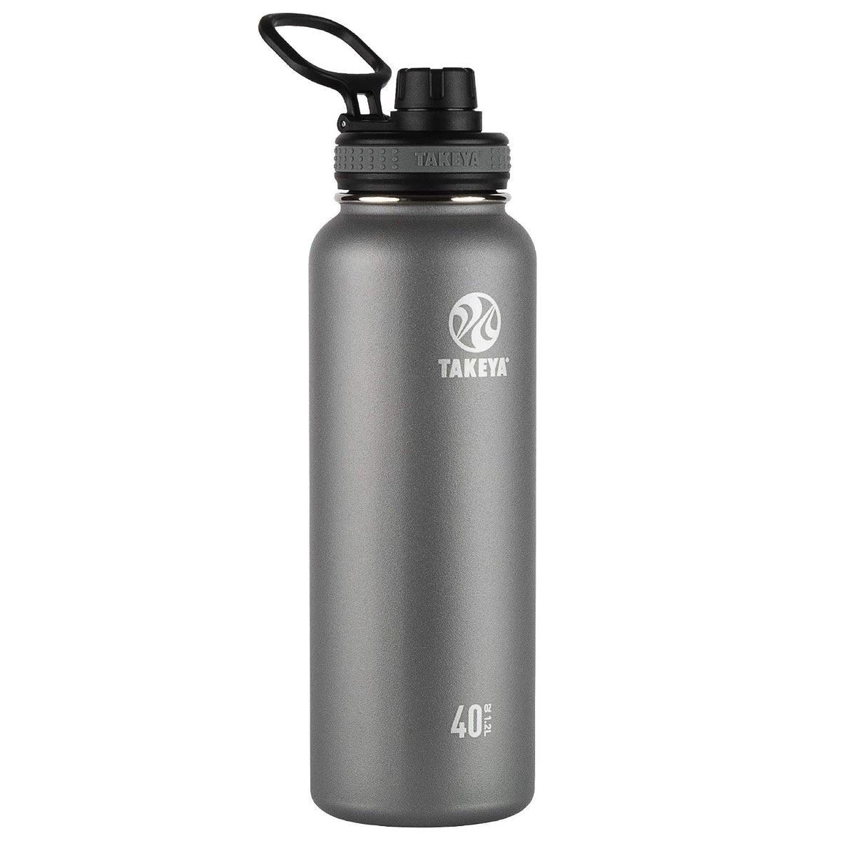 Takeya Originals Botella de Agua Aislada de Acero Inoxidable, Varios Tamaños y Colores - 1.2 Litros - Grafito