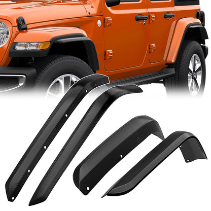 Nilight Juego de extensiones de guardabarros compatibles con Wrangler JL y JLU Unlimited 2/4 puertas (solo para arcos de ruedas bajas) 4 piezas de guardabarros ampliados todoterreno - For 2018-2024 Sahara