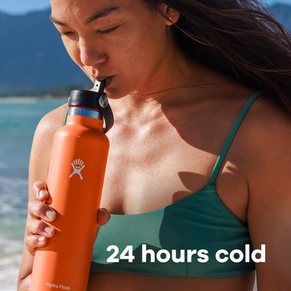 Hydro Flask Tapa de Paja Flexible Estándar 24 oz | Cierre hermético, aislamiento al vacío TempShield, materiales de grado alimentario