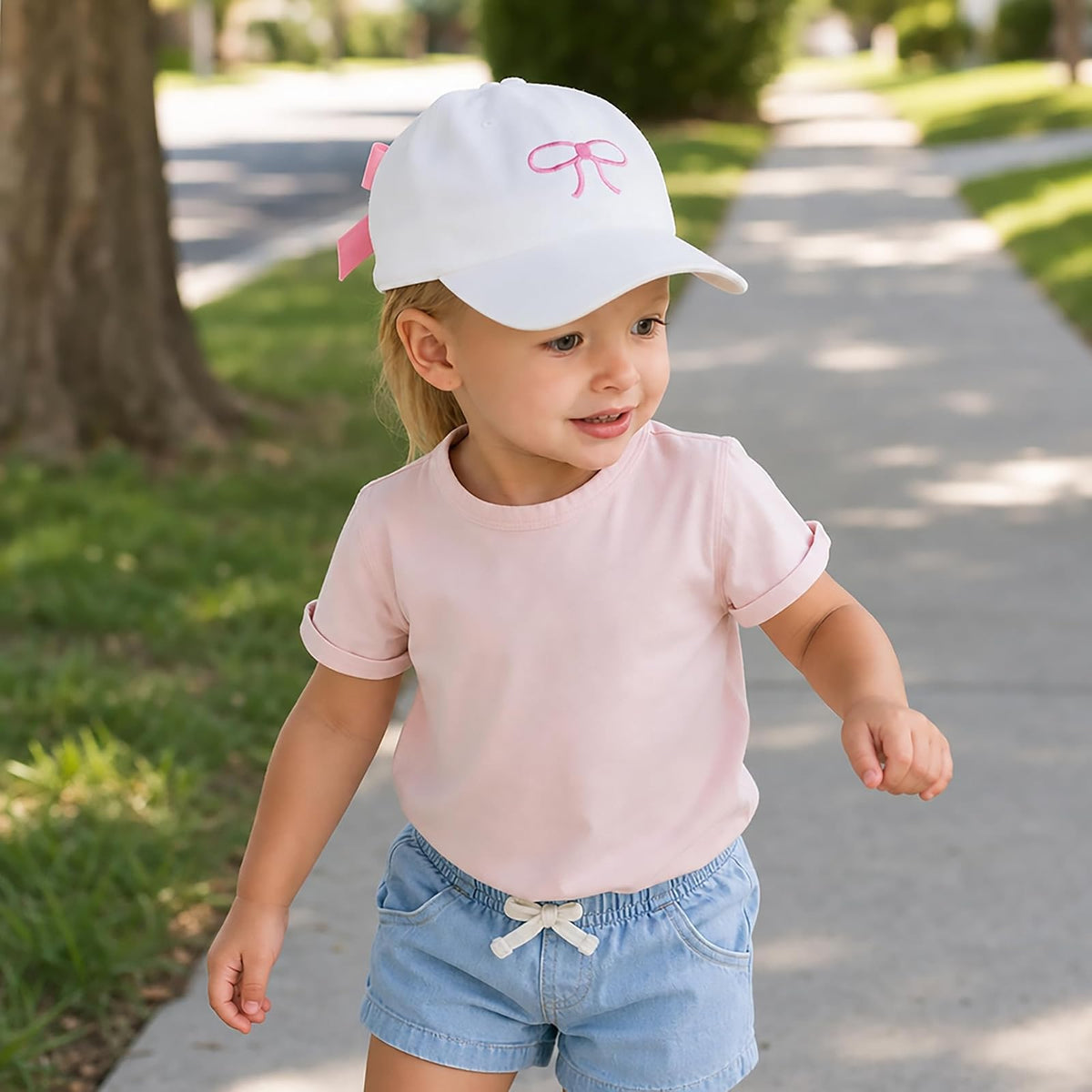 Mud Pie Children's Embroidered Hat with Bow
