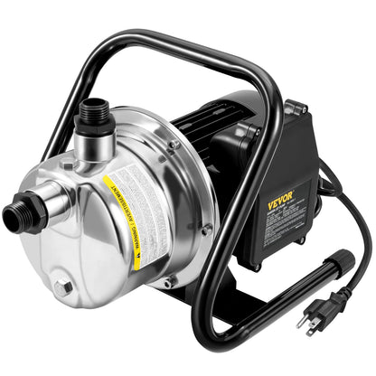 VEVOR Bomba de pozo poco profundo Bomba de chorro de agua portátil para jardín 1.5HP 1200GPH Cabeza de 164 pies