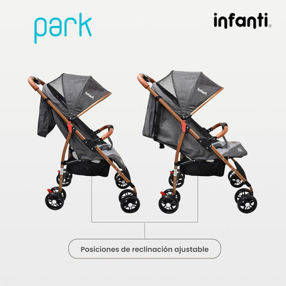 INFANTI | Carriola Para Bebe Modelo PARK | Ideal Para Bebes De 6 Meses En Adelante | Ligera Y De Facil Plegado | Color Gris