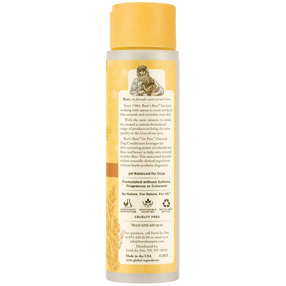 Burt's Bees for Dogs Acondicionador natural de avena con harina de avena coloidal y miel | Champú para cachorros y perros, 10 oz