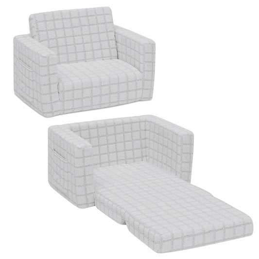 Delta Children Cozee - Silla abatible a cuadros, color gris