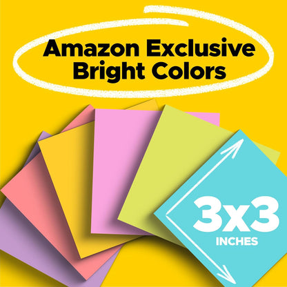 Post-it - Notas súper adhesivas, 3 x 3 pulgadas, 6 almohadillas para orejas/paquete, 90 hojas/almohadilla, colección exclusiva de colores , salpicaduras de agua, lima ácida, rosa tropical,