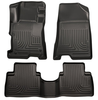 Husky Liners Weatherbeater - Alfombrillas para Hyundai Sonata 2011-2015 (Incluye híbrido) | Frente y 2ª Fila, 3 Piezas Negras - 98851