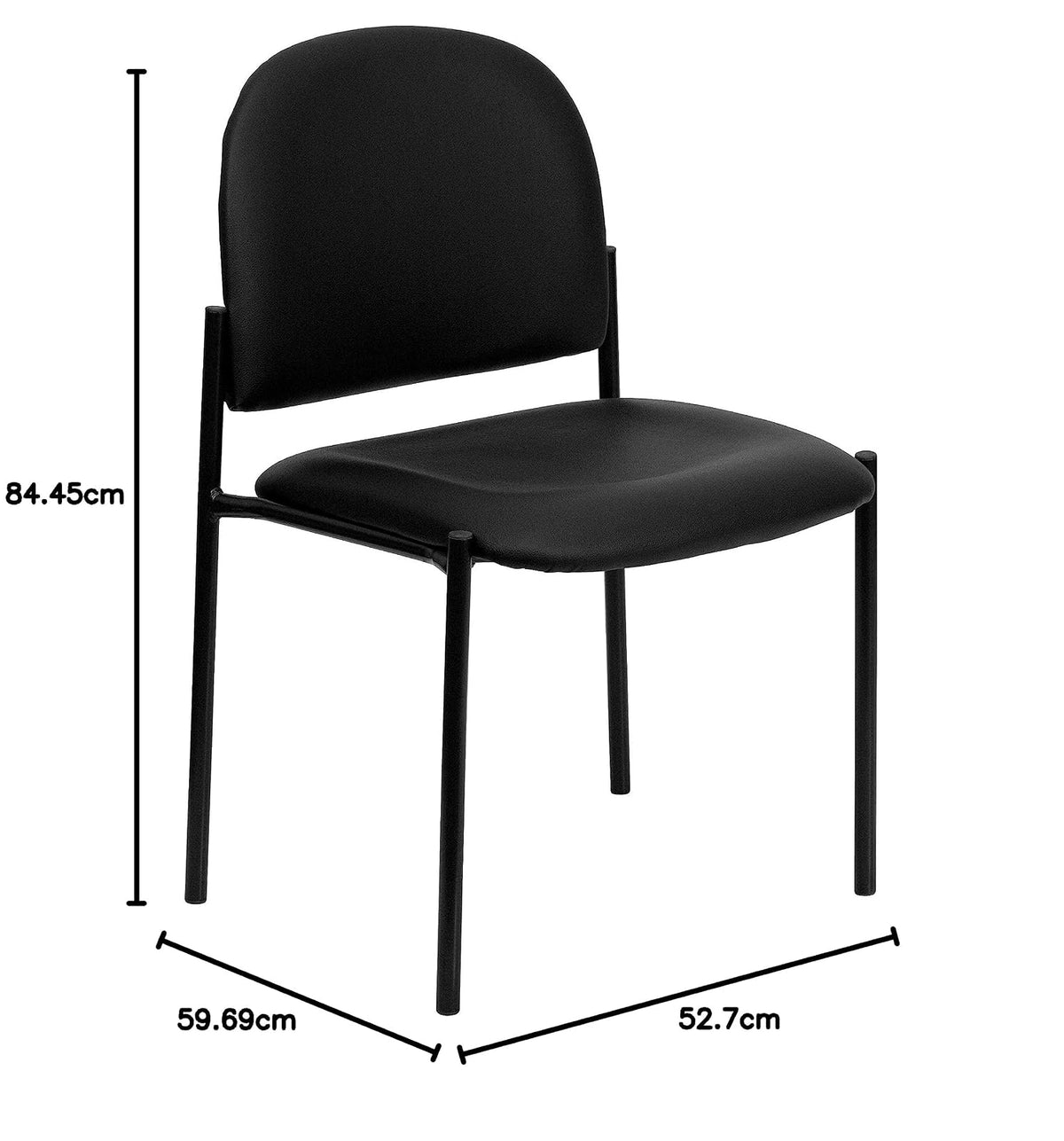 Flash Furniture Tania Comfort - Silla apilable de Vinilo tapizada con Asiento Acolchado, Silla apilable Moderna para Sala de Estar/Oficina, Color Negro