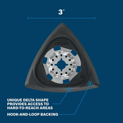 BOSCH OSL350SPD 1 pieza 3-1/2 pulgadas. Starlock Multi herramienta oscilante de madera con gancho y bucle Delta para aplicaciones de lijado multiusos en madera contrachapada, maderas duras, maderas blandas