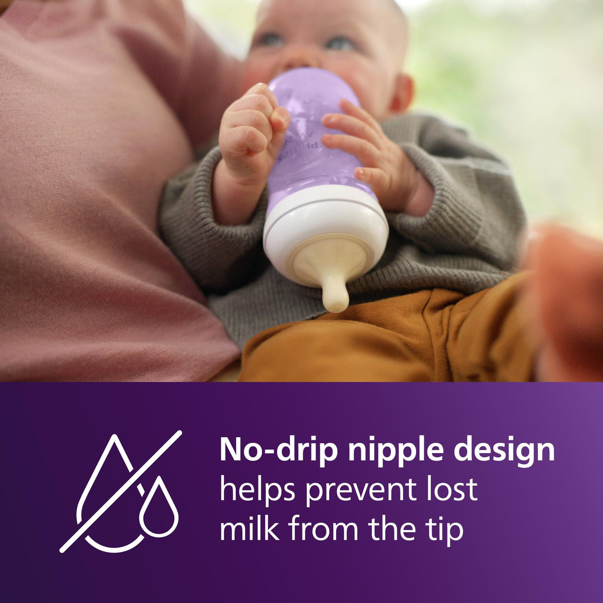 Philips AVENT Biberón natural con pezón de respuesta natural, morado, 9 onzas, paquete de 4 unidades, SCY903/34
