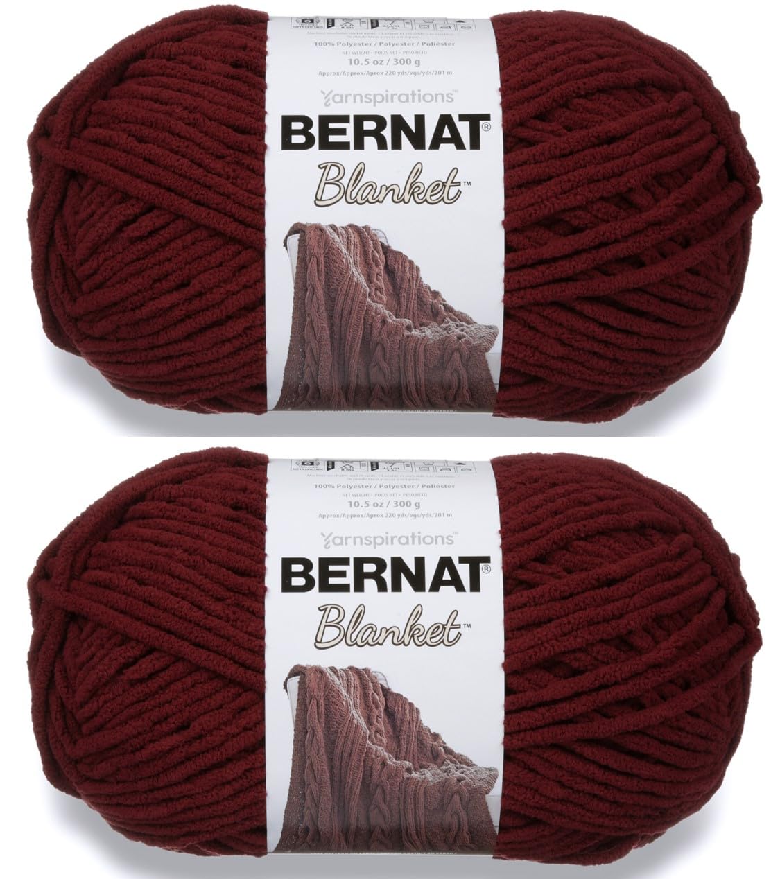 Bernat Blanket Estambre Chenille Súper Voluminoso, Paquete de 2 - Paquete de 2 - morado