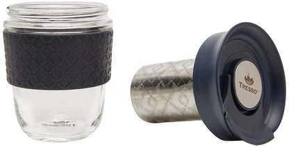 TRESSO Vaso de Viaje con Infusor para Preparar Café y Té 280 ml, Color Negro