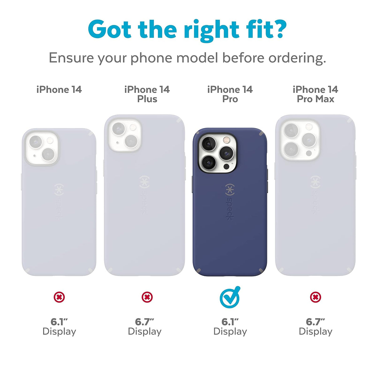 Speck - Funda para iPhone 14 Pro, Delgada de 6.1 Pulgadas, con protección contra caídas, Resistente a los arañazos, Tacto Suave, Rosa Digital/Rojo energético