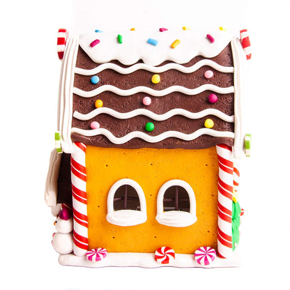 running MA9837 Decora Navidad migajon Adorno navideño Iluminada, casa de Jengibre Portico y Santa, Color, Pack of/Paquete de 1