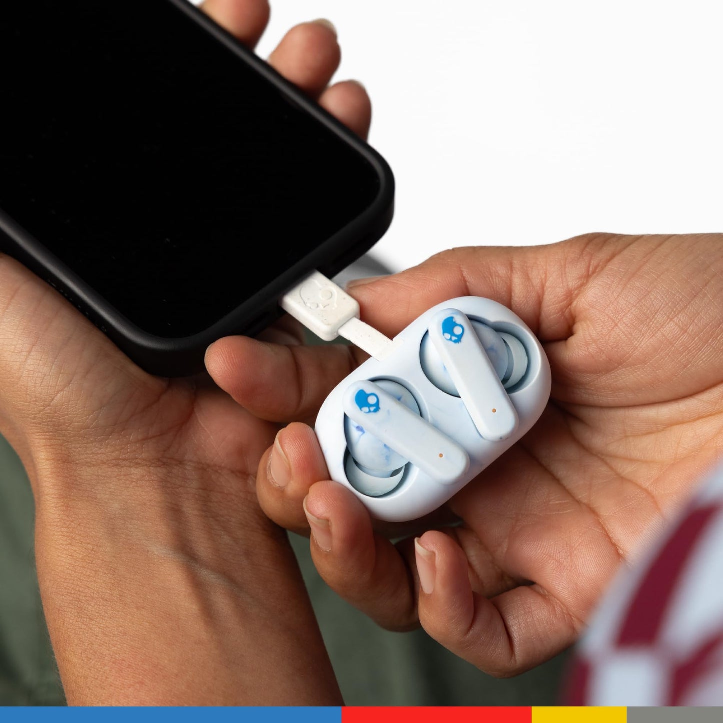 Skullcandy EcoBuds Auriculares In-Ear Inalámbricos, 8h de Autonomía, Estuche de Carga sin Batería, Micrófono, Compatibles con iPhone Android y Dispositivos Bluetooth, Glacier