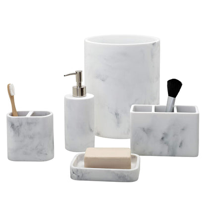 Zenna Home Corin Organizador de Cambiador: Almacenamiento de encimera para organización de mostrador de baño, Soporte para Cepillo para Polvo de Dientes, Maquillaje y más, Resina Resistente, Gris