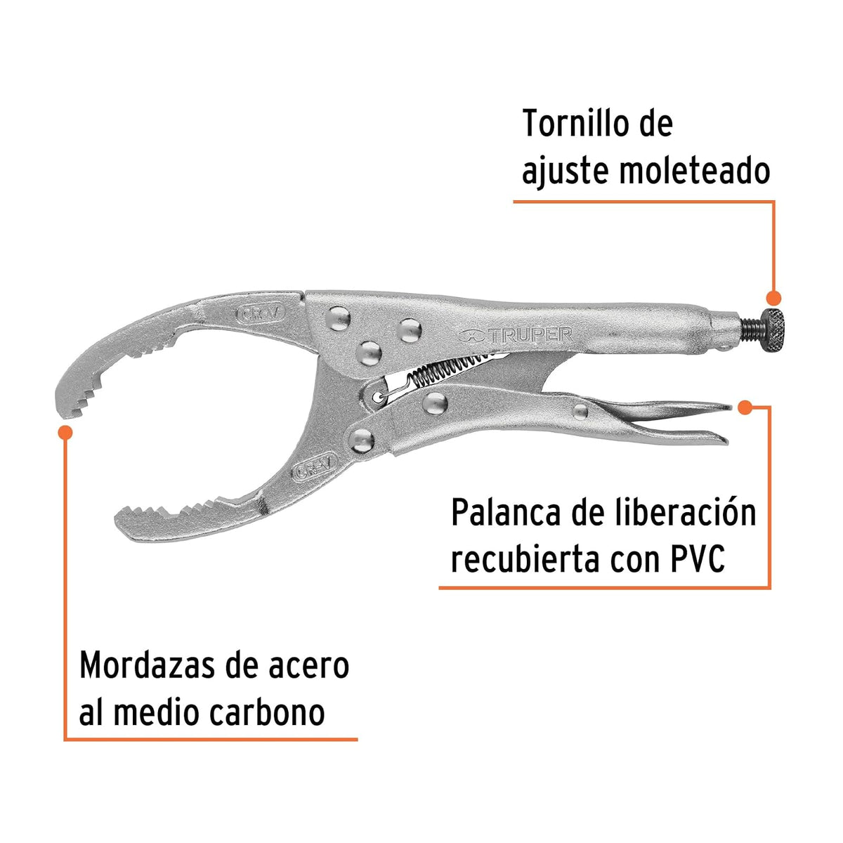 Truper PPF-500, Pinza de presión 9" para filtros de aceite