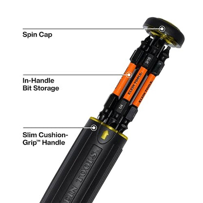 KLEIN TOOLS 32313HD | Desarmador De Impacto 13 En 1 |Puntas Intercambiables | Desarmador con matraca para cambios rápidos; sus puntas intercambiables agilizan ajustes y facilitan el trabajo diario.