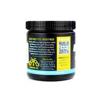 REDMOND RE-LYTE, Electrolitos Naturales con Real-Salt, Hidratación Clean sin Calorías ni Azúcares, 30 Porciones, Sabor Lemon Lime