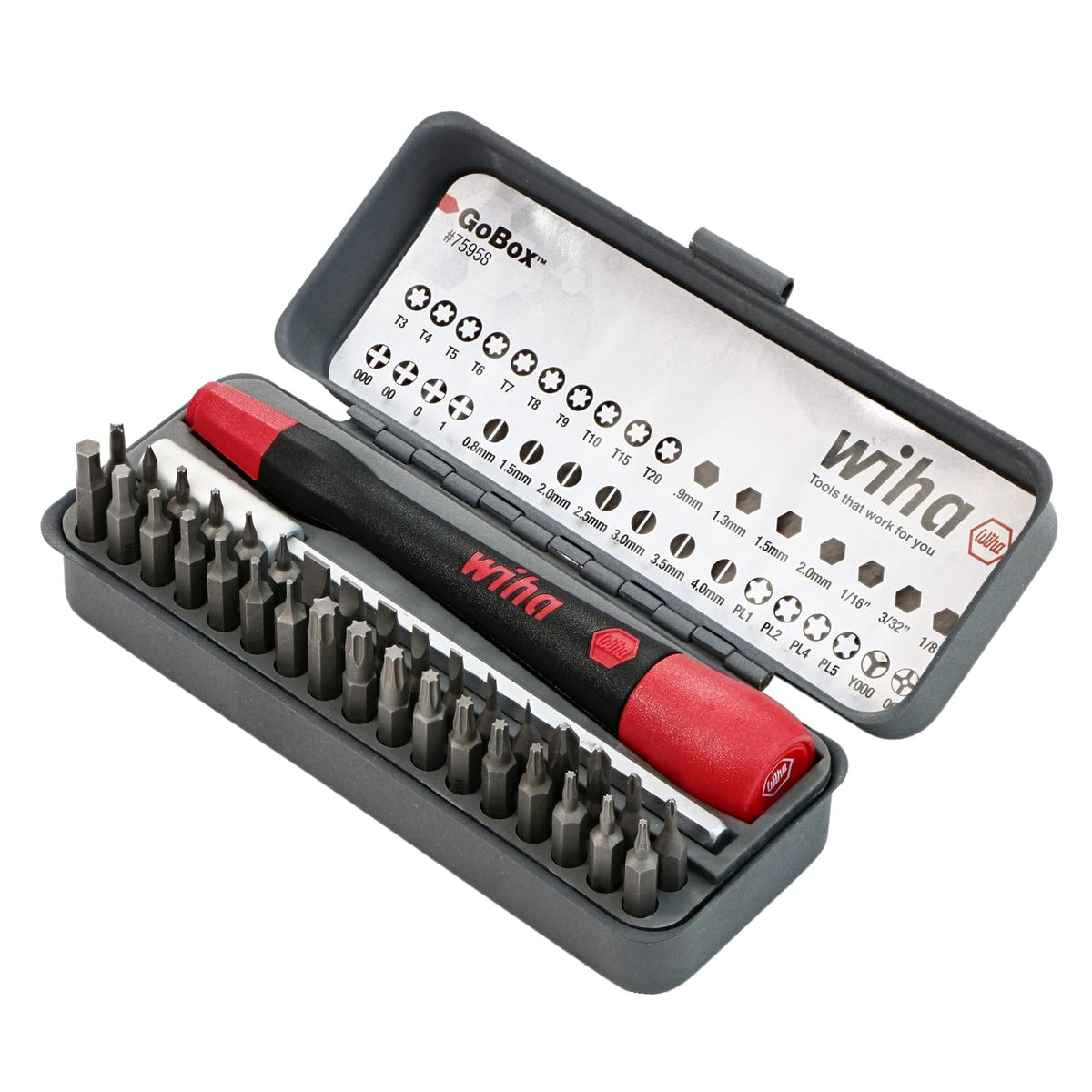 Wiha 75958 piezas GoBox Precision Micro Bit Set