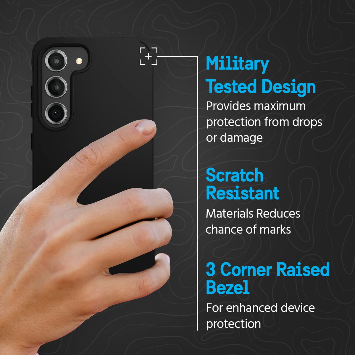 Pelican Ranger - Funda para Samsung Galaxy S23 [6.1 Pulgadas] [15 pies MIL-STD protección contra caídas] [Carga inalámbrica] Funda Protectora para Samsung Galaxy S23 – Funda Delgada y Resistente con