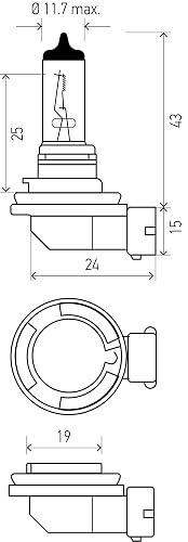Hella H11XE-TLL Kit de 2 Focos TLL H11. Número de Parte : H11XE-TLL en blister. Luz tipo Xenon