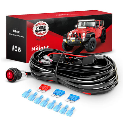 Nilight Kit de Arnés de Cableado para Barra de Luces Doble Color, 16 AWG, 12V - 16AWG Wiring Harness-4 Leads