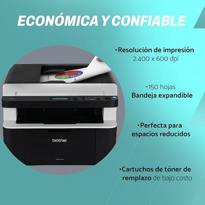 Brother Multifuncional Láser Monocromático DCP-1617NW, Conectividad Wi-Fi | Impresión blanco y negro, con conectividad Wi-Fi, ideal para pequeñas empresas o el hogar