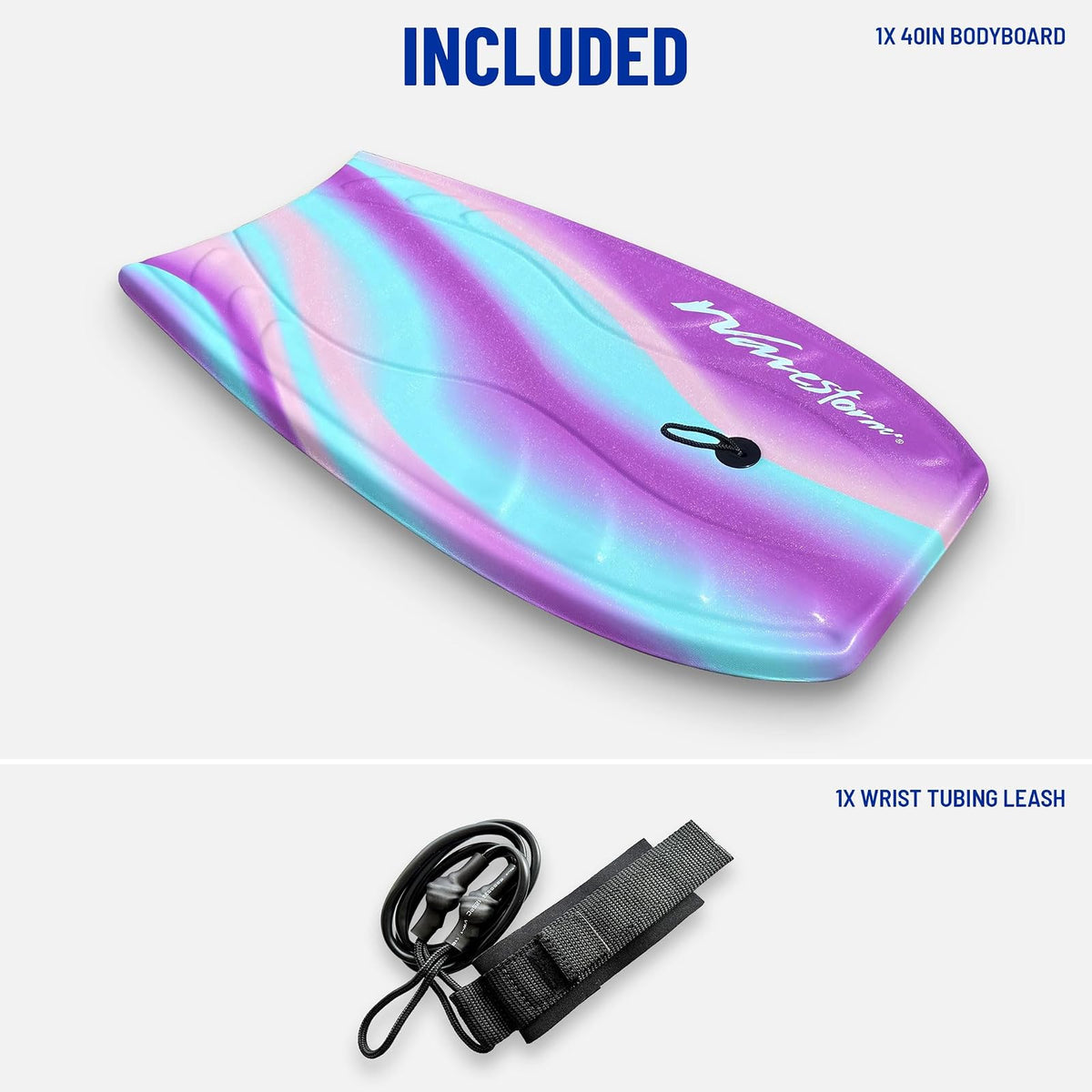 Wavestorm Foam Bodyboard 40" | Recreational Beginners All Surfing Levels | Contoured Deck and Channel Bottom | for Lake Pool Beach | Rigidity Built for Performance Wave Riding