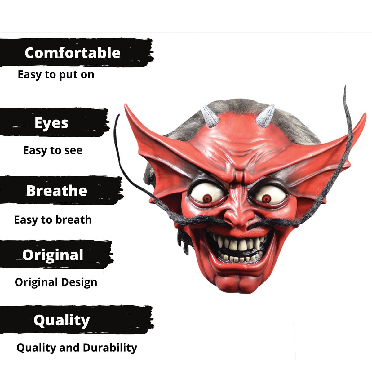 REV Number of the Beast Devil, Máscara Original de la Banda de Iron Maiden, Máscaras Oficiales del Album y de la Canción de Number of the Beast Ideal para Halloween