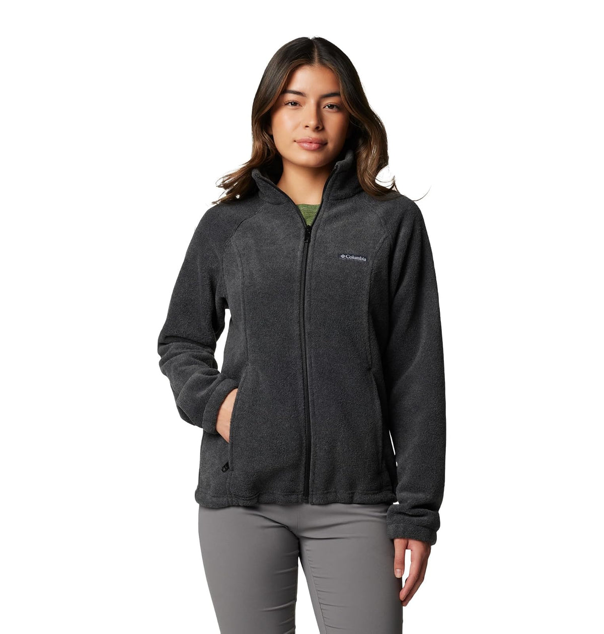 Chamarra Columbia Benton Springs de Forro Polar para Dama - XS - Gris Carbón jaspeado