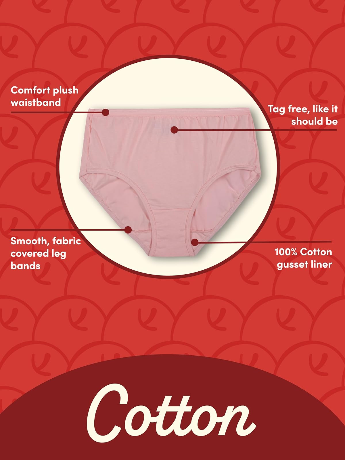 Fruit of the Loom Eversoft - Ropa Interior de algodón sin Etiquetas y Transpirable, Disponible en Tallas Grandes Ropa Interior para Mujer