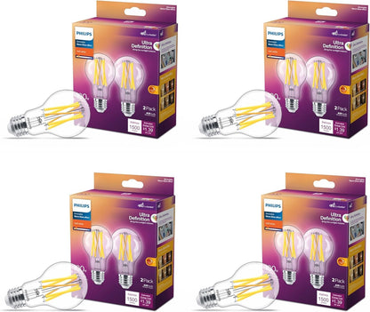 Philips Bombillas LED A19 de 40 W de 40 W Ultra Definition Blanca Suave (2700 K), 450 lúmenes (5 W = 40 W) regulables sin parpadeo esmerilado