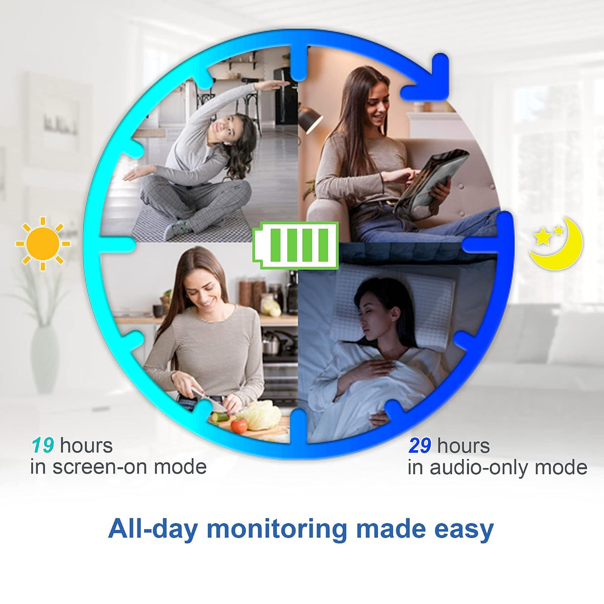 VTech VM923 Monitor de vídeo para bebé con batería de 19 horas, alcance de 305 m de largo, zoom panorámico, visión nocturna mejorada, pantalla de 2.8 pulgadas, conversación de audio de 2 vías, sensor de temperatura, modo de ahorro de energía y canciones d