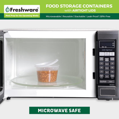 Freshware Recipientes de Almacenamiento de Alimentos | 60 paquetes, 8 16 32 oz, 20 juegos, tapas, plástico, delicatessen, preparación comidas