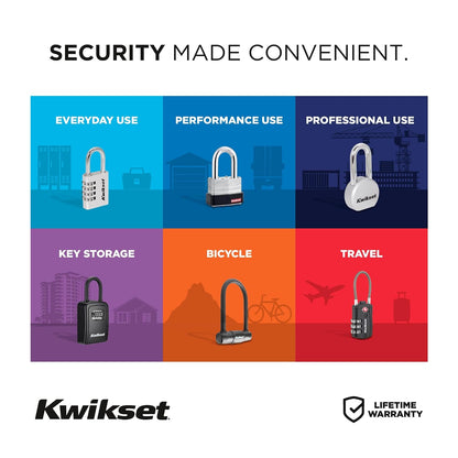 Kwikset SmartKey - Candado de acero laminado con llave con grillete de carburo de boro, puerta exterior y cerradura de almacenamiento, cuerpo de 2 pulgadas, grillete de 1-1/2 pulgadas, paquete de 2
