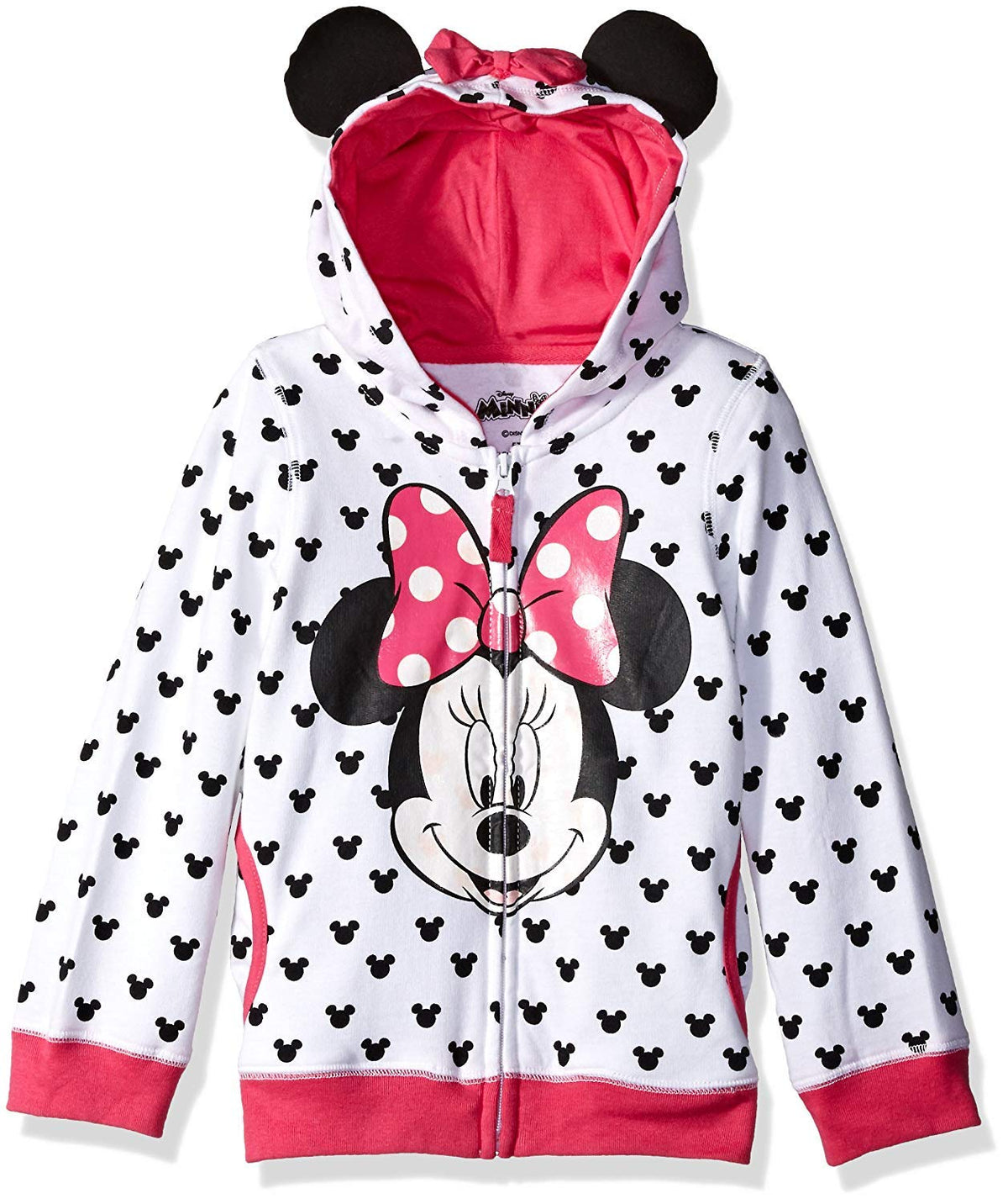 Disney- Sudadera de Minnie Mouse con orejas y maño, niña