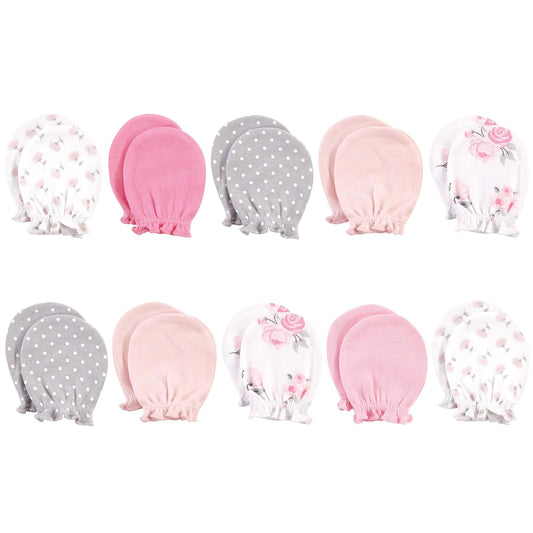 Hudson Baby manoplas de algodón para rascar Manoplas para bebés niñas