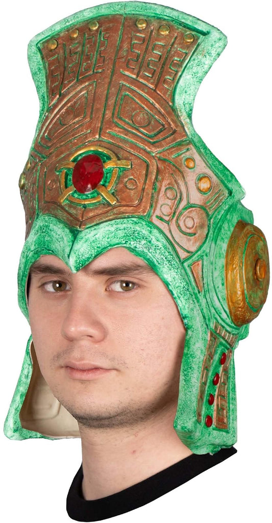 REV Penacho Azteca Mexicano de Latex para Adulto, Casco Guerrero Prehispanico Ideal para Eventos Deportivos, Fiestas Patrias, Celebraciones Nacionales y Disfraces