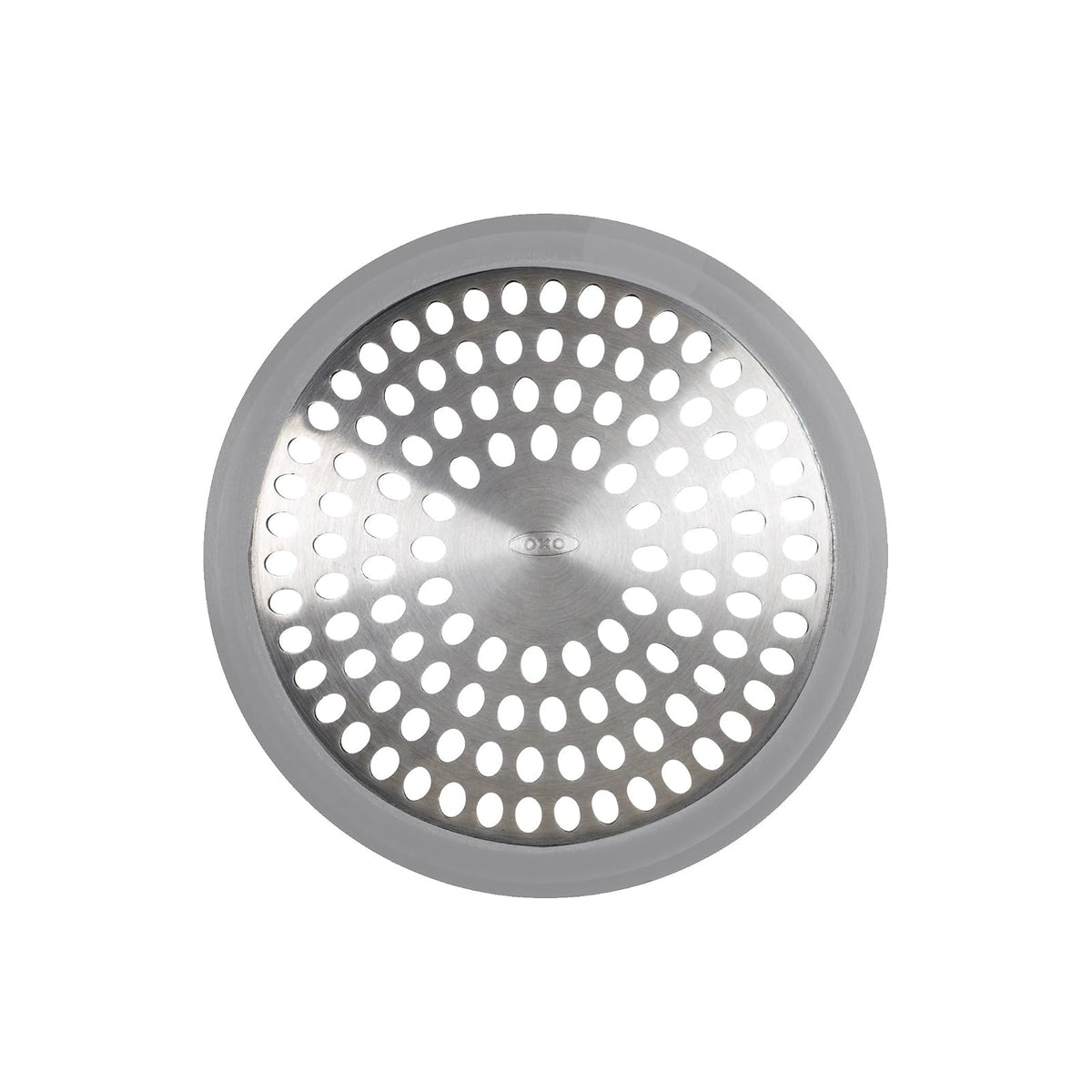 OXO Good Grips Protector de Drenaje para Tina | Acero inoxidable a prueba de óxido, borde de silicona antideslizante, se adapta a desagües de ducha estándar
