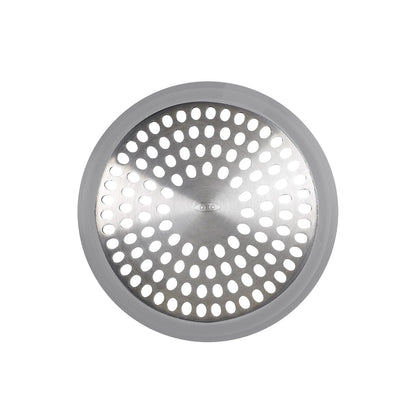 OXO Good Grips Protector de Drenaje para Tina | Acero inoxidable a prueba de óxido, borde de silicona antideslizante, se adapta a desagües de ducha estándar